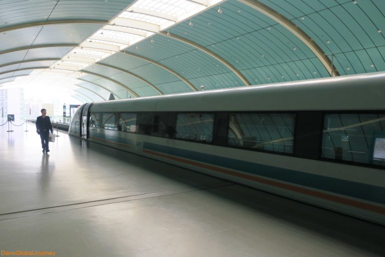 Shanghai maglev train at station