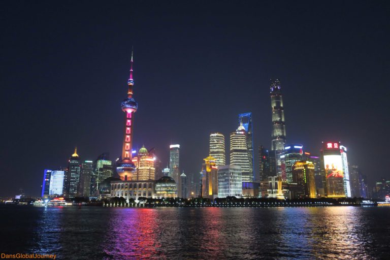 Shanghai's skyline at night