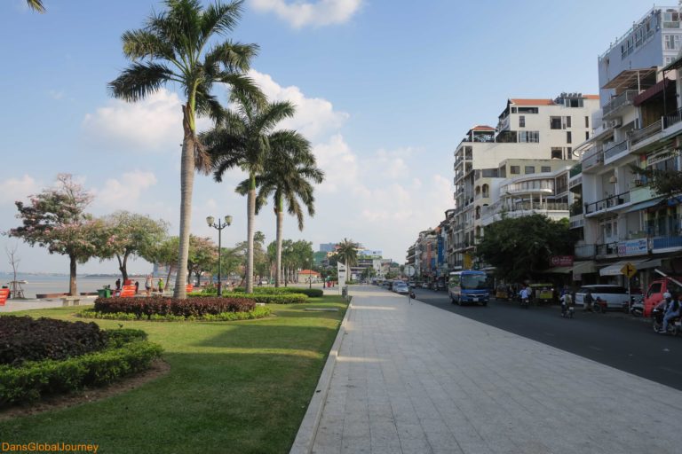 river promenade in Phnom Penh