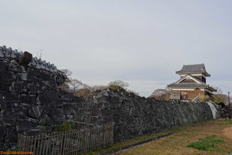 destroyed walls of Kumamoto Castle